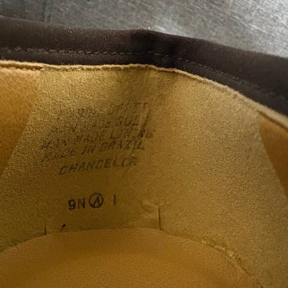 Enzo Angiolini Women Heel 9 Pump Brown Taffeta Chancelor Loafer Block‎ Y2K - Picture 7 of 8